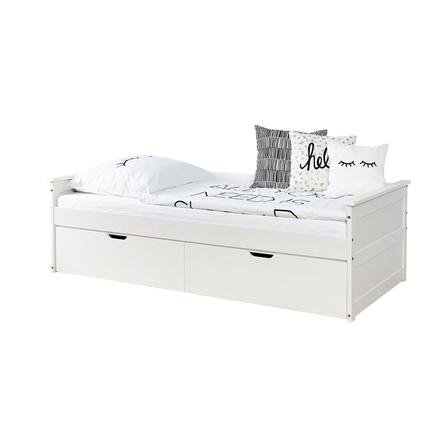 Ticaa Divano Letto Theodor 90 X 200 Cm Bianco Pino Con 2 Cassetti Aden Pinkorblue It