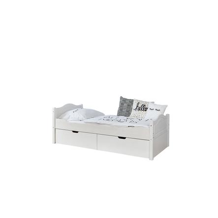 Ticaa Lit Simple Enfant Avec Tiroirs De Rangement Leni Pin Blanc 2 Tiroirs 100x0 Cm Roseoubleu Fr