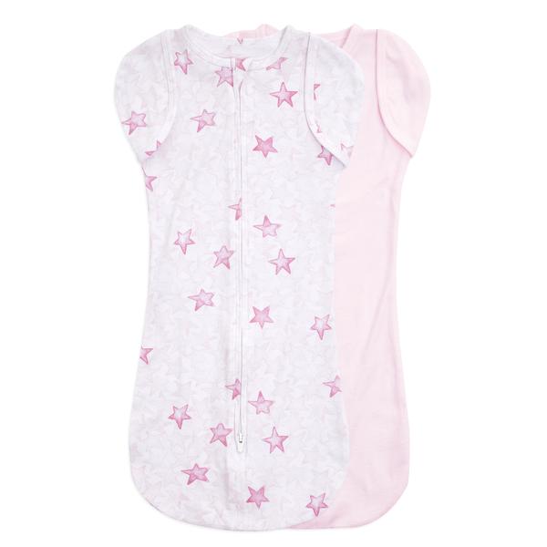 aden + anais™ essential s easy swaddle™ puck sling 2-pack twinkling stars pink