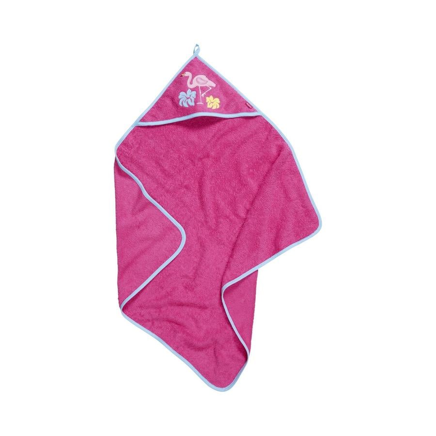Playshoes Terry huva handduk flamingo rosa