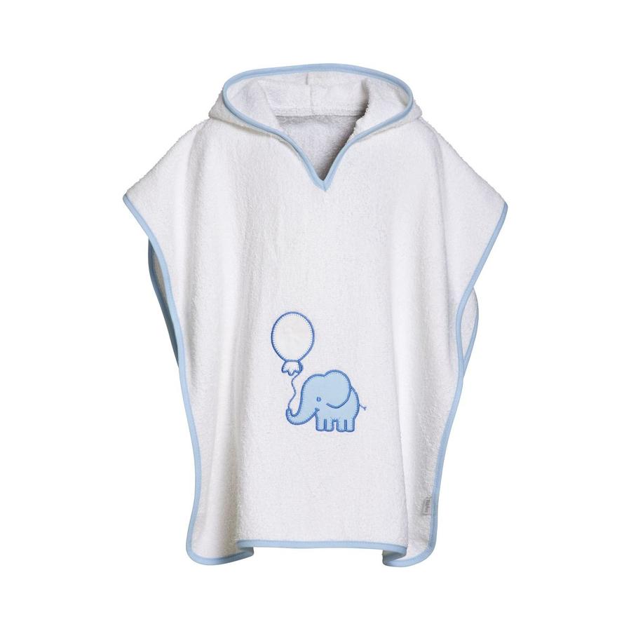 Playshoes Poncho de bain enfant éponge éléphant blanc-bleu