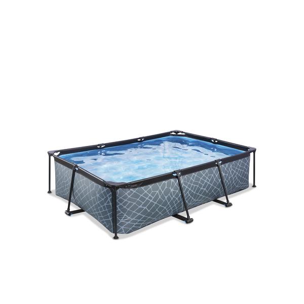 Rámový bazén EXIT 220x150x60cm (12V kartušové filtrační čerpadlo) - šedý