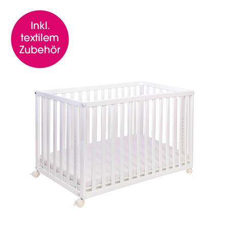 Pink Or Blue Lit Enfant A Barreaux Complet Leonardo 60x1 Cm Bois Blanc Roseoubleu Fr