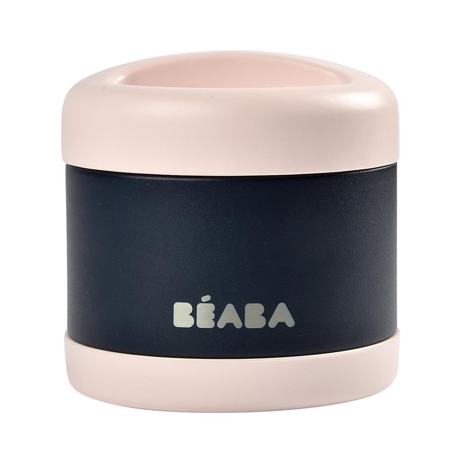 BEABA Rustfritt porsjonsbeholder 500 ml i baltisk lys rosa / nattblått