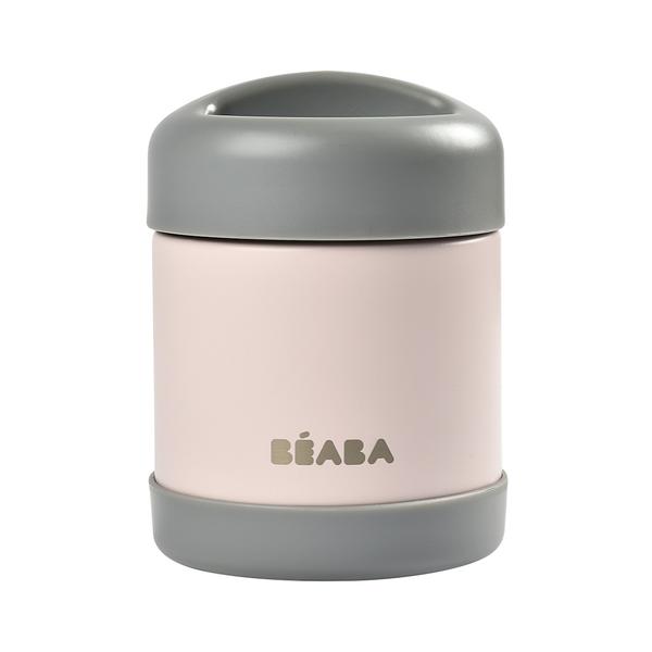 BEABA® Portionsbehälter aus Edelstahl 300 ml in dunkelgrau/hellrosa