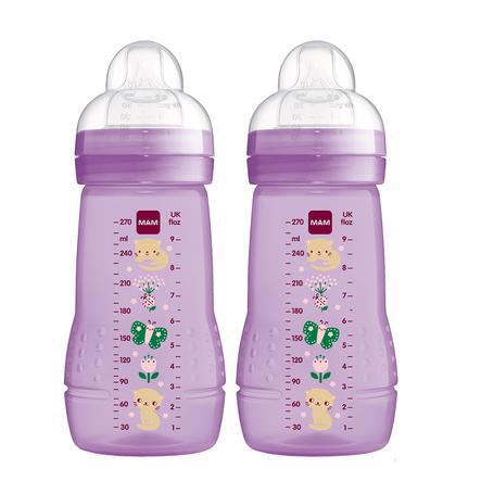 MAM Babyflasche Easy Active 270 ml 0+ Monate, Katze/ Schmetterling, 2er Set 


