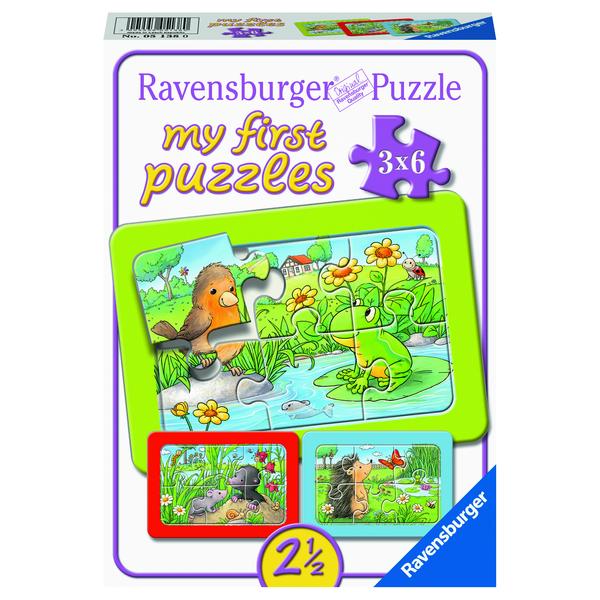 Ravensburger My first Puzzle - Rahmenpuzzle Kleine Gartentiere, 3x6 Teile       
