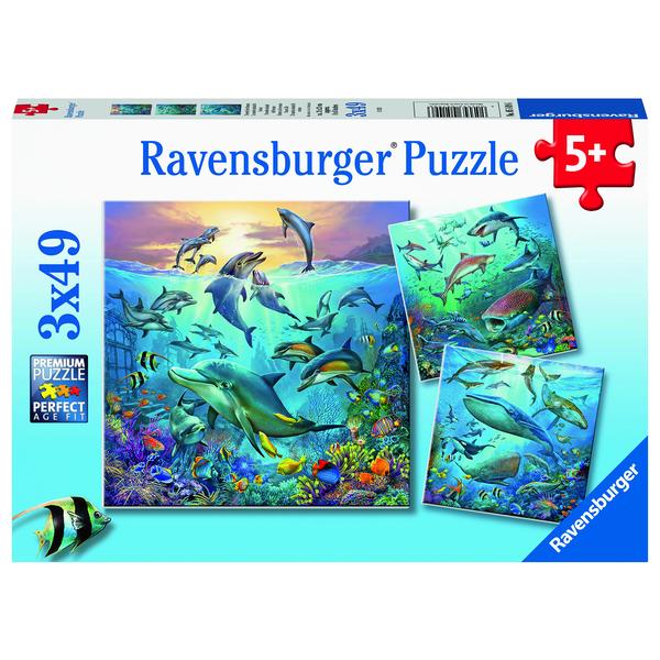 Ravensburger Puzzle 3 x 49 Teile Tierwelt des Ozeans                      