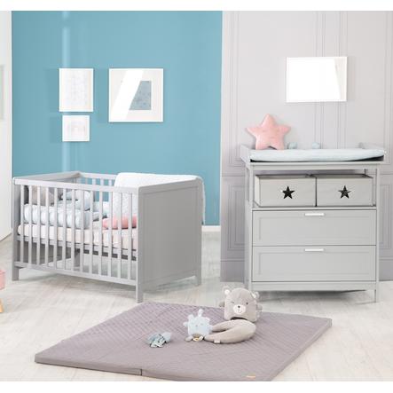 Roba Ensemble Lit Enfant Et Commode A Langer Tiroirs Hamburg Taupe Roseoubleu Fr