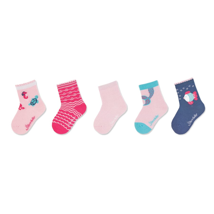 Sterntaler Dětské ponožky 5-pack růžové