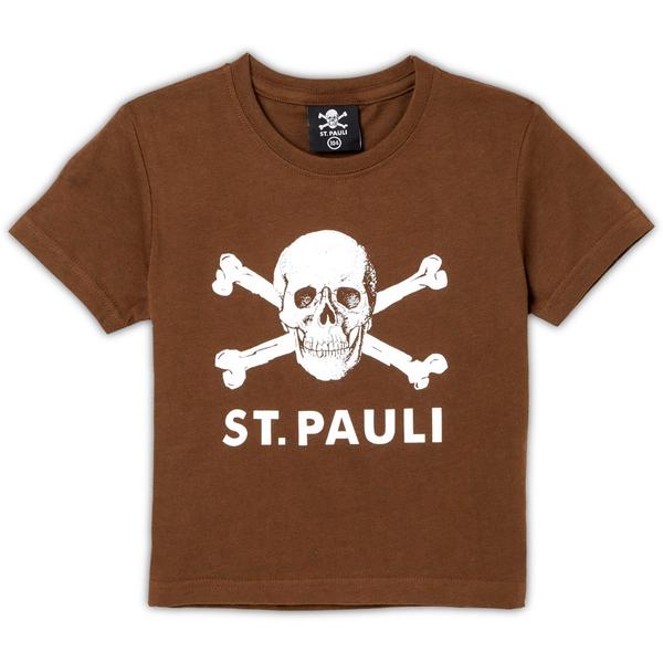 St. Pauli Kinder T-Shirt Totenkopf braun