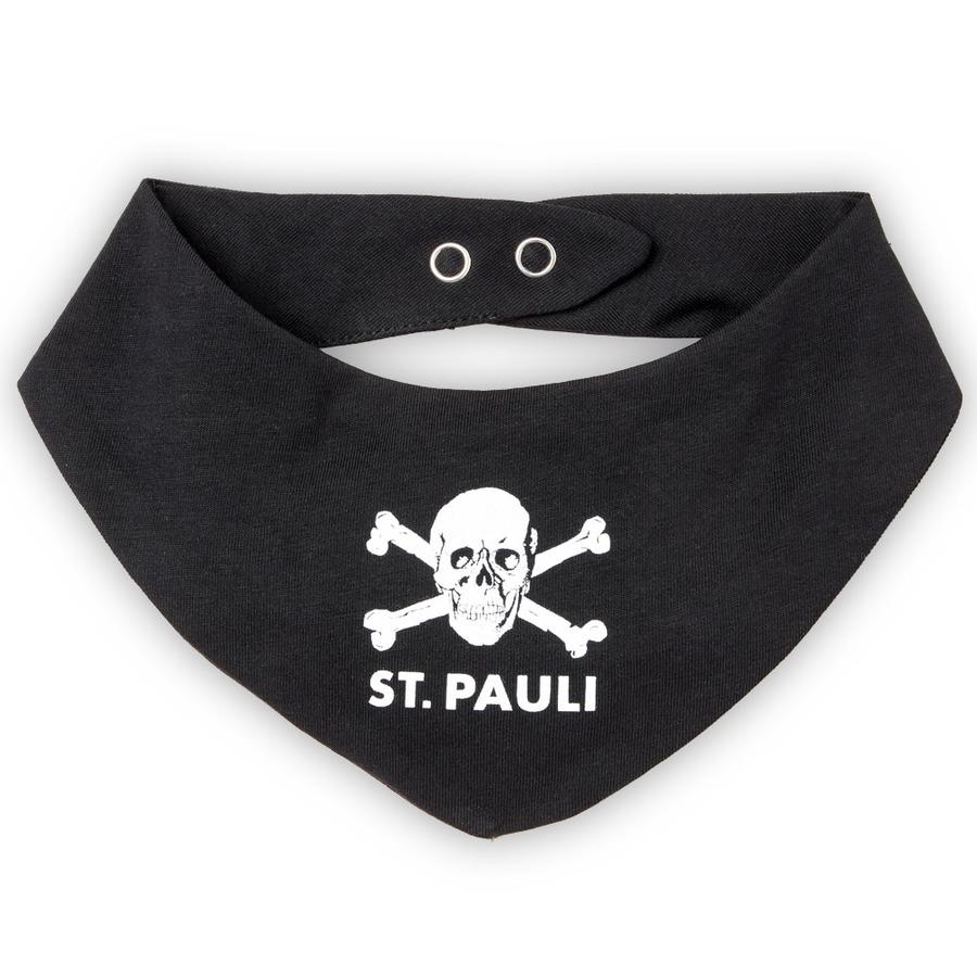 Trojúhelníkový šátek St. Pauli lebka černá
