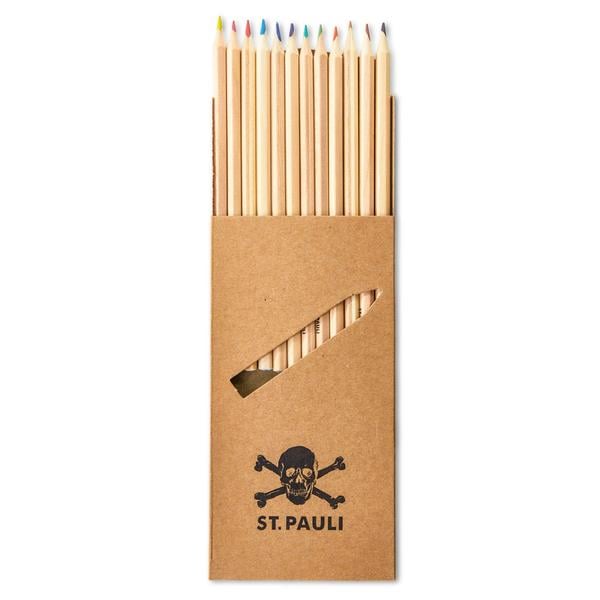 St. Pauli college notesbog farvede blyanter sæt på 12