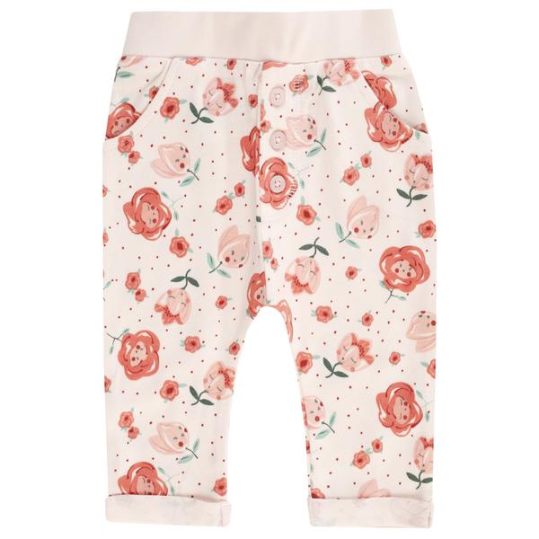 JACKY Sarouel kalhoty MID SUMMER off- white / růžové vzorované