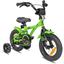 PROMETHEUS BICYCLES® GREEN HAWK Rower dziecięcy 12" , zielono-czarny od 3 lat z kołami podporowymi
