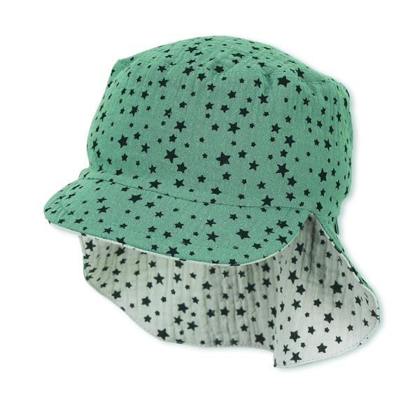 Sterntaler Cappello reversibile a punta con protezione del collo verde scuro
