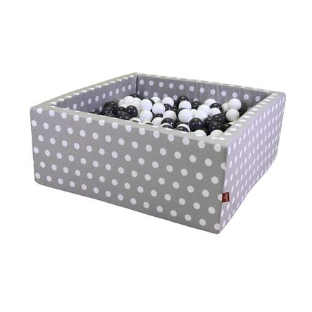 knorr® toys Bollhav soft - Grå white prickar inklusive 100 bollar grå/grädde