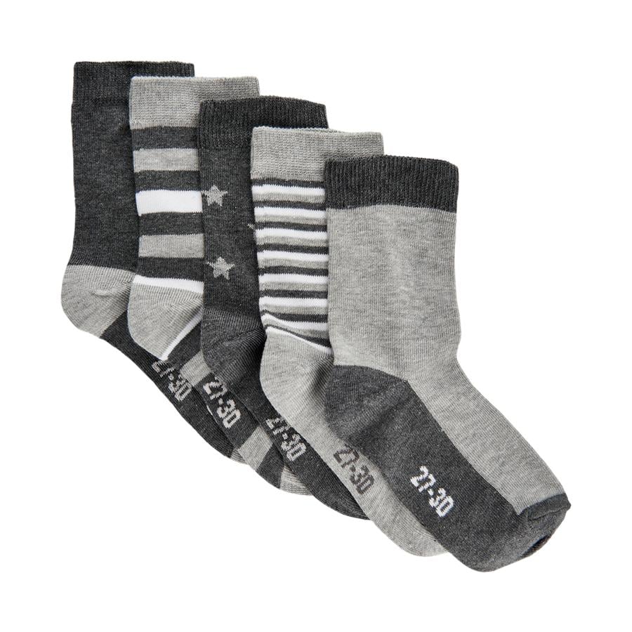 Minymo Socken 5er-Pack Muster light grey