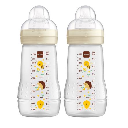 MAM Babyflaske Easy Active ™ 270 ml, bie / pinnsvin i dobbel pakke