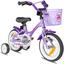 "PROMETHEUS BICYCLES ® Børnecykel 12 ""fra 3 år med træningshjul i lilla og hvid