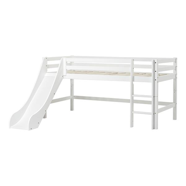 Hoppekids Půdní postel Basic se skluzavkou bílá 70 x 190 cm 