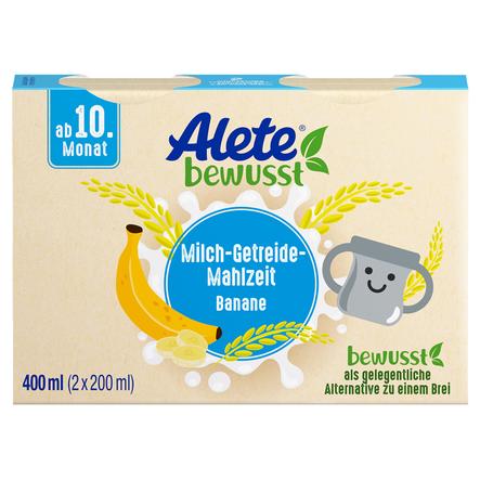 Alete Milch-Getreide-Mahlzeit Banane 400 ml (2 x 200 ml) ab dem 10. Monat
