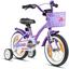 PROMETHEUS BICYCLES ® Dětské kolo 14'' od 3 let s tréninkovými koly ve fialové a bílé barvě