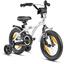 PROMETHEUS BICYCLES ® Bicicleta infantil 14" en blanco y negro a partir de 3 años con ruedas de entrenamiento