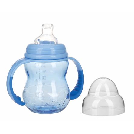 Baby Weithalsflasche Premium 150 ml Baby Flasche ab 0 Monate Hippo blau 