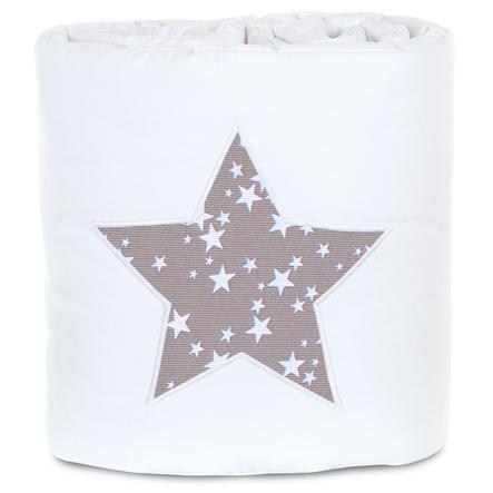 babybay ® Nestchen Piqué vhodné pro model Original , bílá aplikace hvězda taupe hvězdy bílá