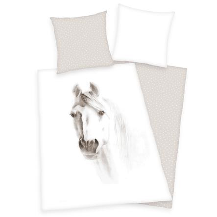 HERDING Ložní prádlo bílý kůň 135 x 200 cm
