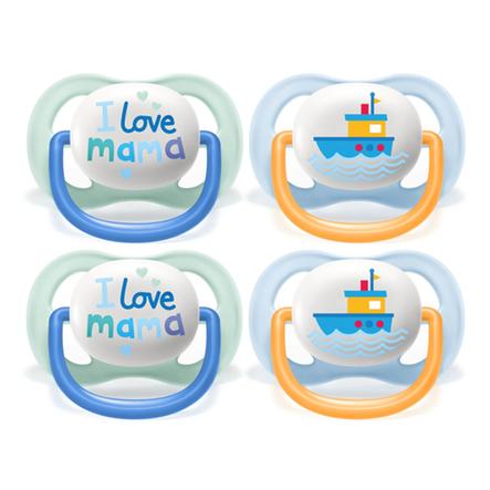 Philips Avent Schnuller ultra air SCF080/01 Collection Happy 0-6m Boy Mama/Boat im Doppelpack

