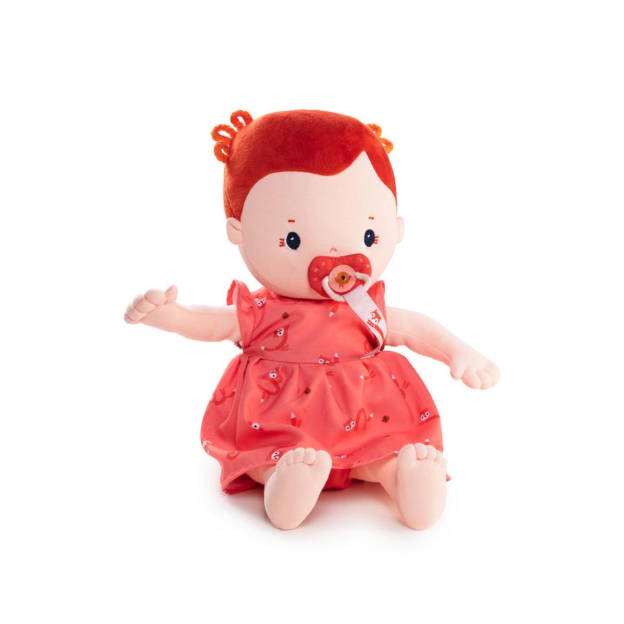 Lilliputiens ROSE muñeca de trapo con chupete magnético, 36 cm, a partir de 24 meses