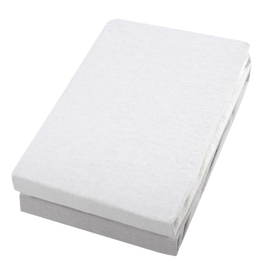 Alvi® Spannbettlaken Doppelpack weiß/silber 70 x 140 cm 