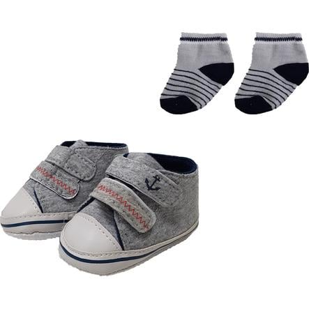 HÜTTE &amp; CO støvletter / sokker sæt grå