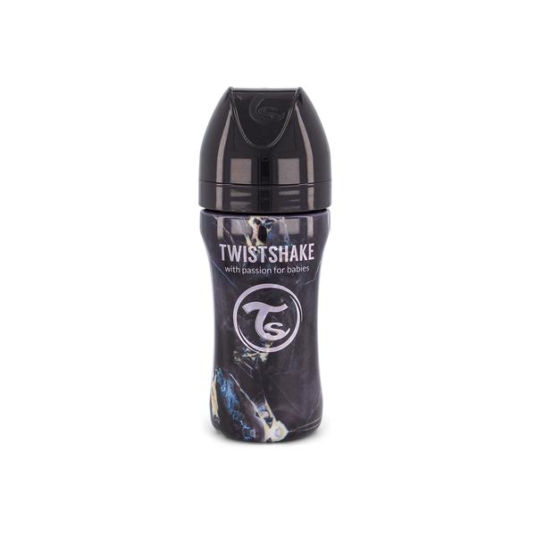 TWISTSHAKE Babyflasche Anti-Kolik aus Edelstahl 330 ml in Marmor schwarz