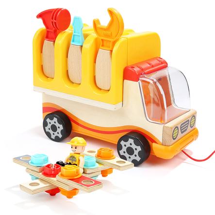 Top B right   Toys® Vehículo de construcción con banco de trabajo plegable