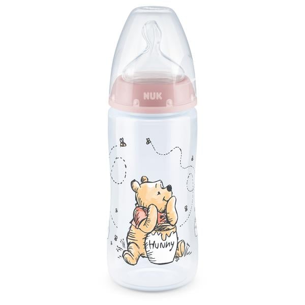 NUK Babyfles First Choice + Disney Winnie The Pooh 300 ml, in roze