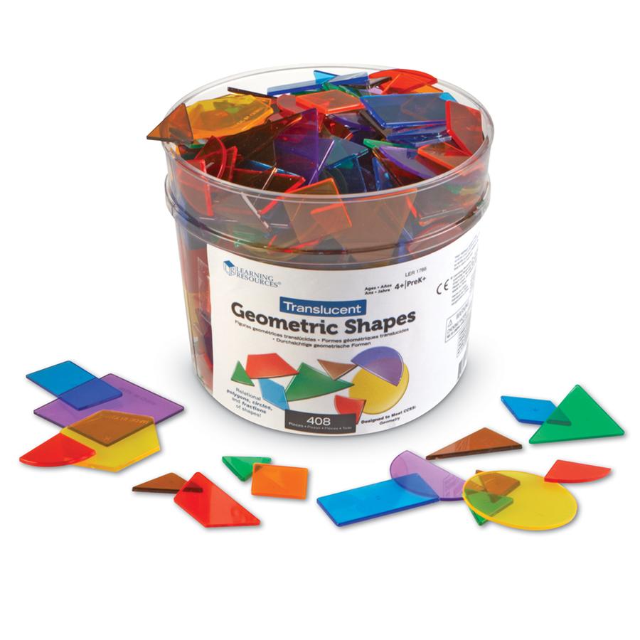 Learning Resources® Jeu de construction seau formes géométriques transparentes 