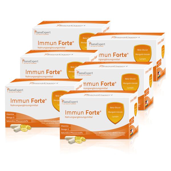 SanaExpert Nahrungsergänzungsmittel Immune Forte zur Unterstützung des Immunsystems 6 x Monatspackung á 90 Kapseln