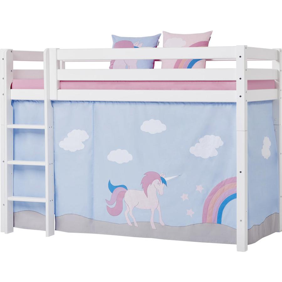 Hoppekids Záclona Unicorn pro střední podkrovní postel 90 x 200 cm
