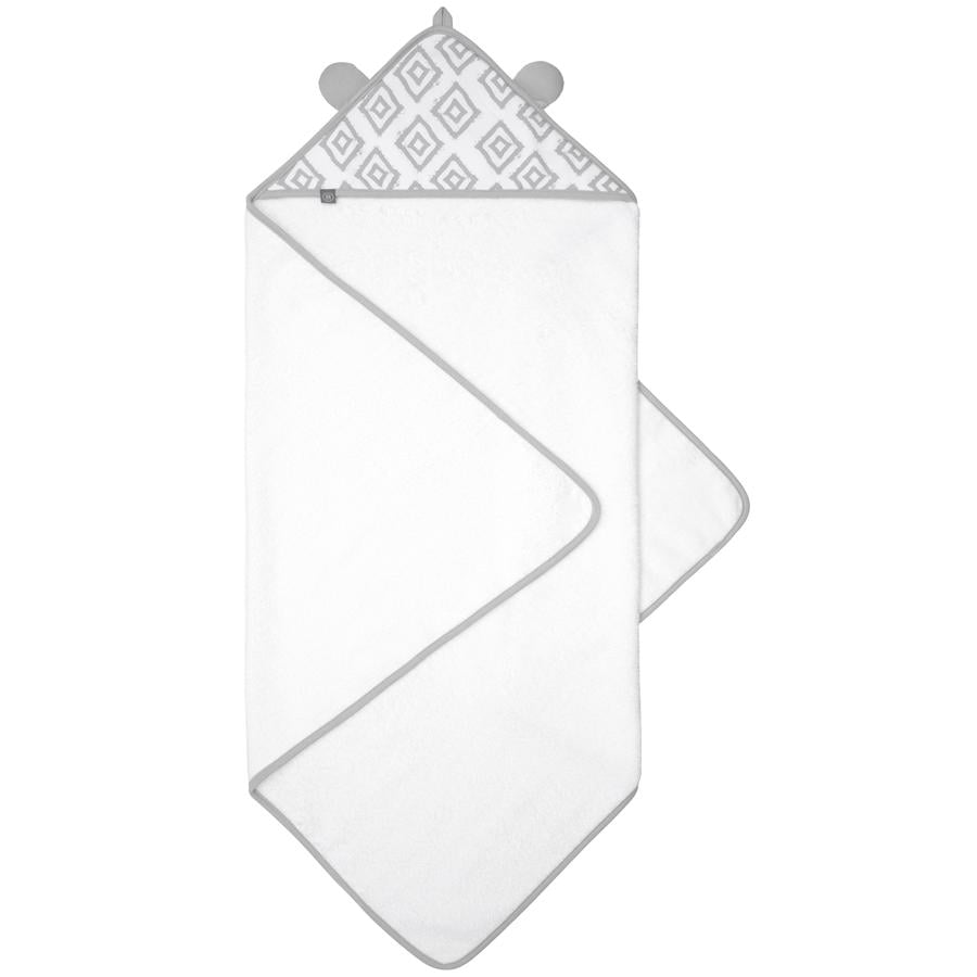 emma &amp; noah håndklæde med hætte, diamanter grå 80 x 80 cm 