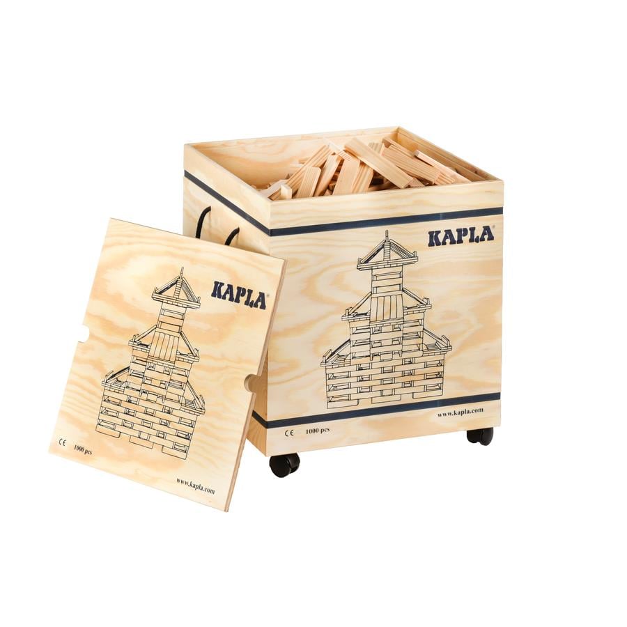 KAPLA Boîte à briques enfant bois, 1000 pièces