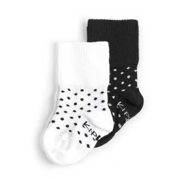 KipKep Stay-On sokker 2-pak Black -n- White Dotted
