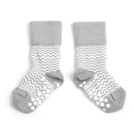 Reklame Demontere kontoførende KipKep Stay-On sokker skridsikre Ziggy grå 12 - 18 måneder - pinkorblue.dk
