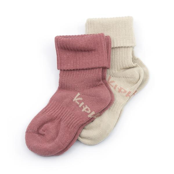 KipKep Stay-On Socks 2-Pack Dusty Clay Organic