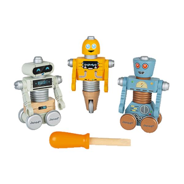 Janod® BRICO'KIDS Schraub-Roboter (Holz) zum Zusammenbauen (53 Teile)