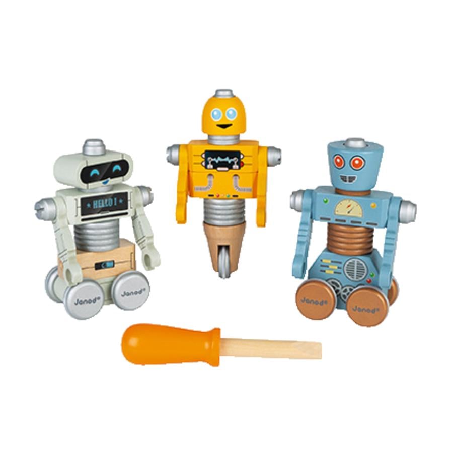 Janod ® BRICO'KIDS robot śrubowy (drewno) do złożenia (53 części)