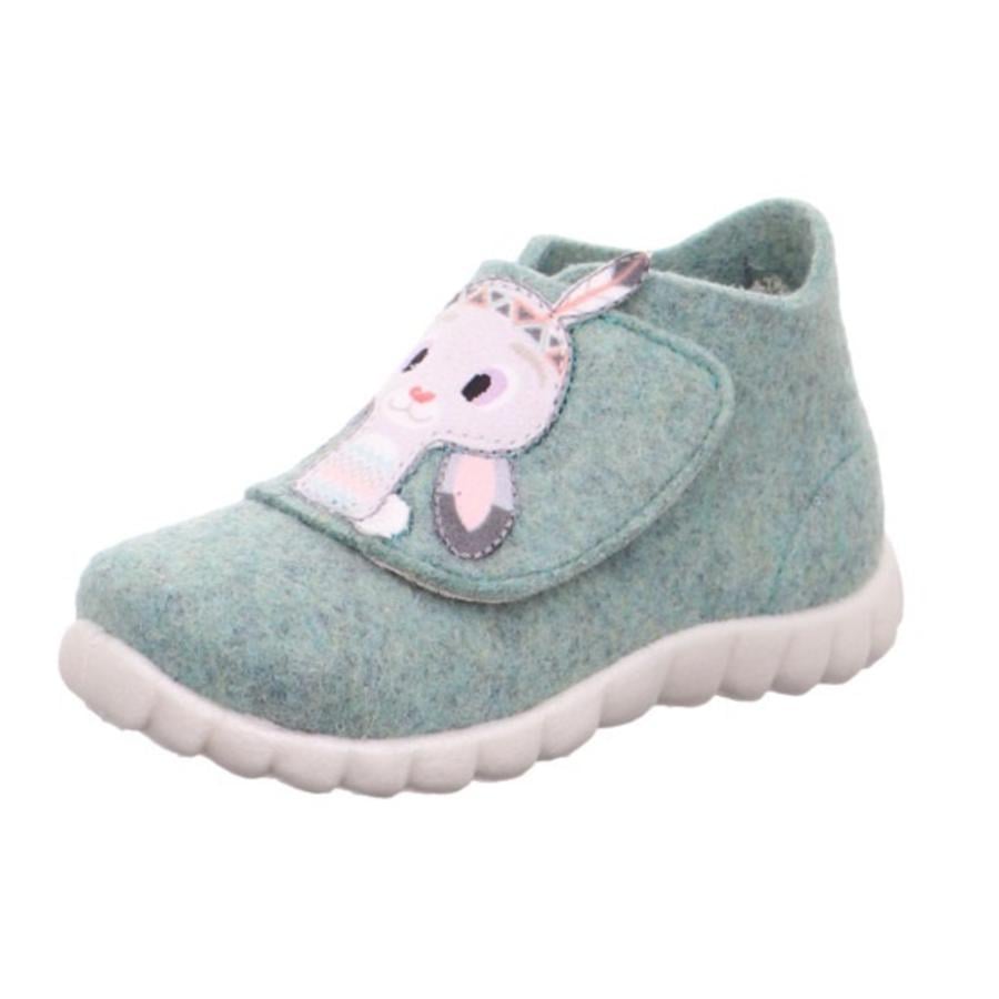 superfit Chaussons enfant scratch Happy lapin turchese