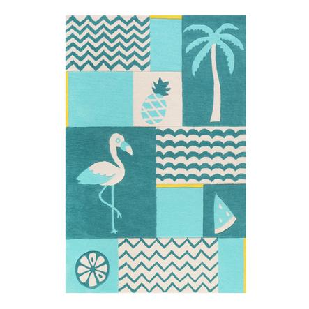 Smart Kids Tapis Enfant Fruity Flamant Rose Bleu Petrole Roseoubleu Fr